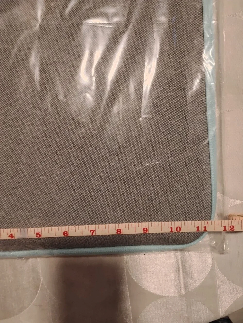 Laptop Sleeve Case in Light Grey with Mint Trim